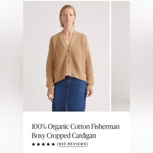 Quince organic cotton cropped cardigan